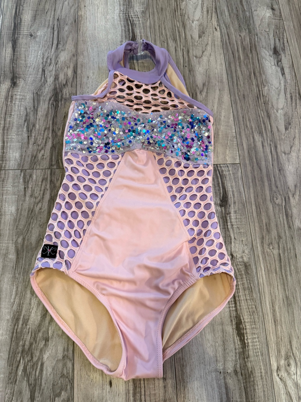 AXS Pink Sequin Mesh Dance Leotard - Kandi Kouture